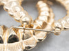 Vintage Gold Scallop Edge Hoop Earrings