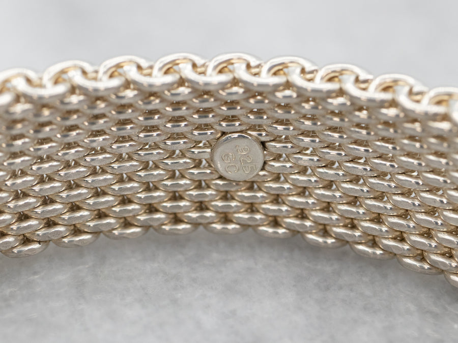 Woven Sterling Silver Bangle Bracelet