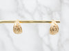 Botanical Gold Half Hoop Stud Earrings
