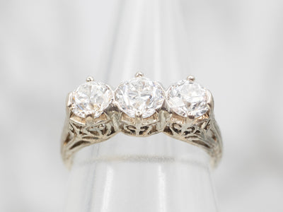 Art Deco Era Old Mine Cut Diamond Engagement Ring