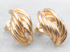 Yellow Gold Twisted Stud Earrings