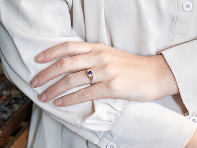 Art Deco Sapphire Solitaire Engagement Ring
