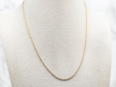 Yellow Gold Rope Twist Chain with Barrel Clasp