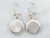 White Gold Cufflink Conversion Drop Earrings with Diamond Accent