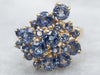 Yellow Gold Sapphire Cluster Ring