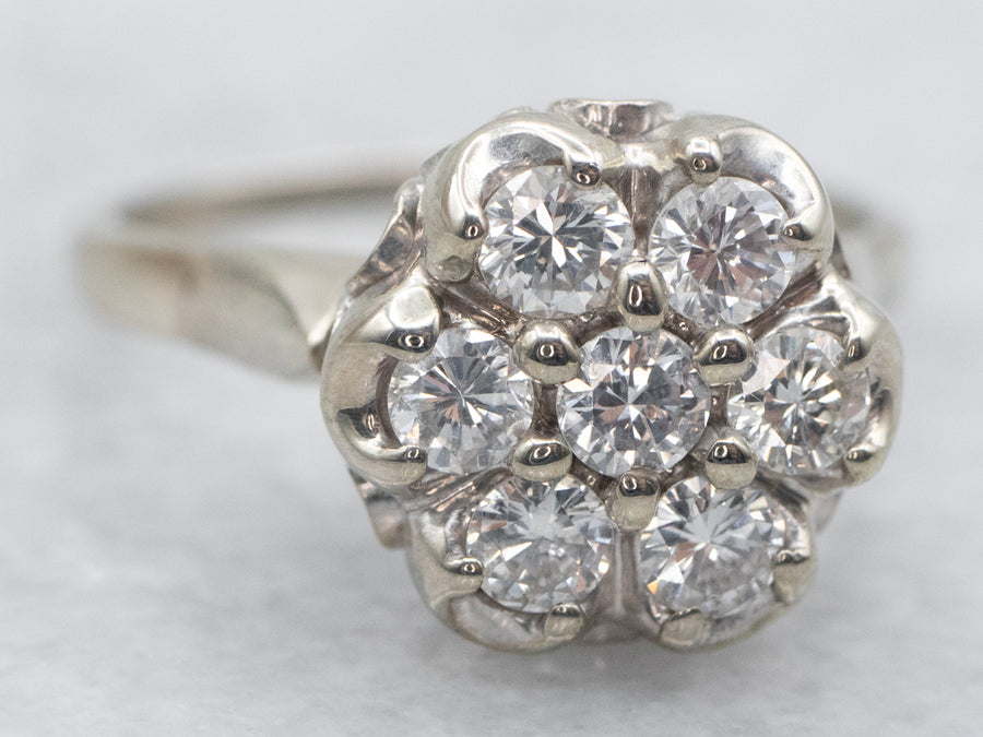 Floral Diamond Cluster Ring