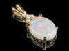 Yellow Gold Opal Pendant with Diamond Accents