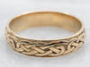 Yellow Gold Wedding Band with Celtic Knot Pattern