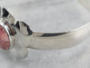Rhodochrosite Floral Sterling Silver Cuff Bracelet
