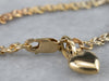 Tri Color Gold Heart Charm Chain Bracelet