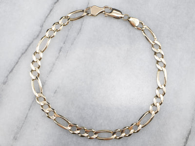 Men's 14K Gold Figaro Chain Bracelet