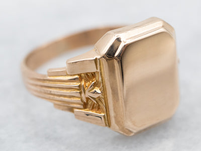 Unisex Vintage Octagonal Top Signet Ring