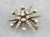 Antique Seed Pearl Starburst Brooch