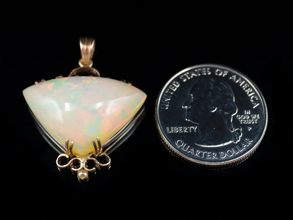 Rose Gold Opal Cabochon Pendant