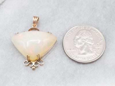 Rose Gold Opal Cabochon Pendant