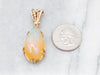 Whimsical Large Opal and Diamond Pendant, Custom Bail and Prongs