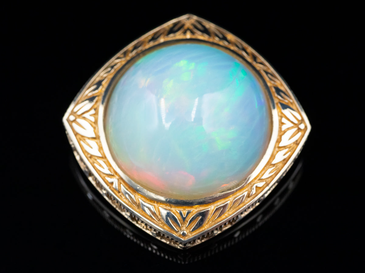 Vintage Gold and Opal Statement Pendant