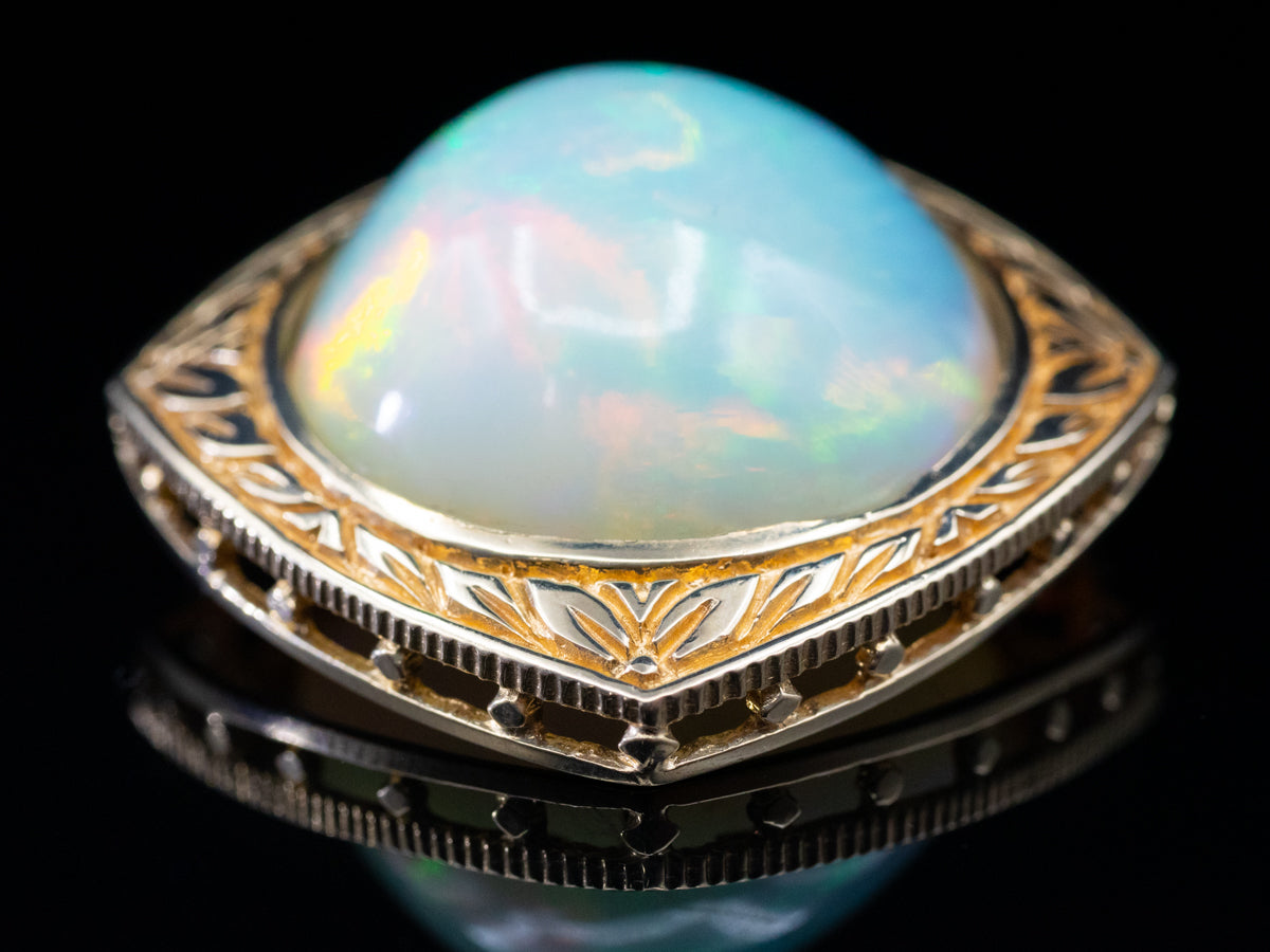 Vintage Gold and Opal Statement Pendant