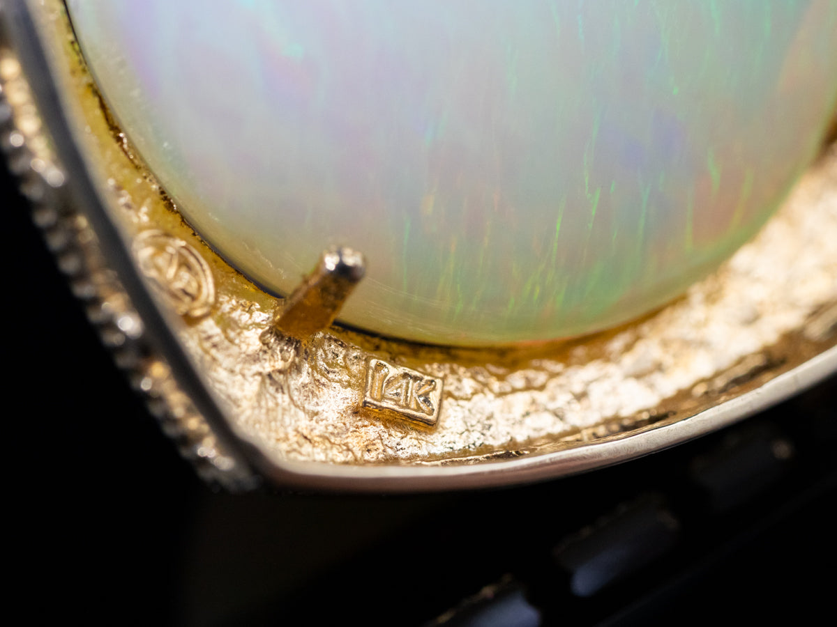 Vintage Gold and Opal Statement Pendant