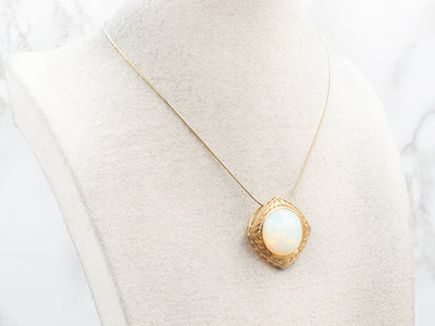 Vintage Gold and Opal Statement Pendant