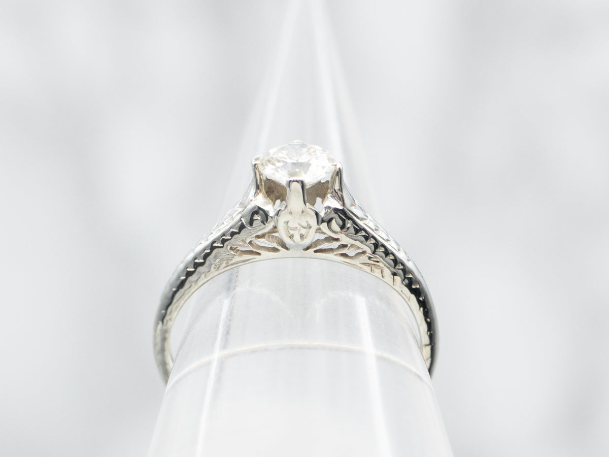 Old European Cut Diamond Solitaire Engagement Ring