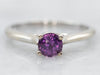 White Gold Fuchsia Sapphire Solitaire Engagement Ring