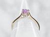 White Gold Fuchsia Sapphire Solitaire Engagement Ring
