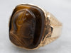 Antique Gold Tiger's Eye Cameo Ring