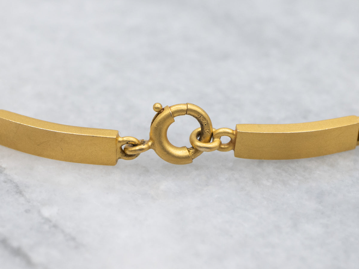 Antique Bloomed Gold and Sapphire Bar-Link Bracelet