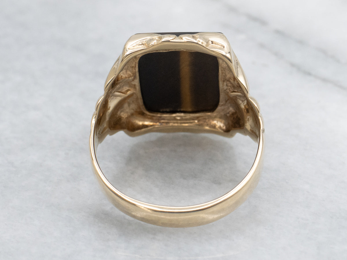 Men's Victorian Revival Tiger's Eye Statement Ring