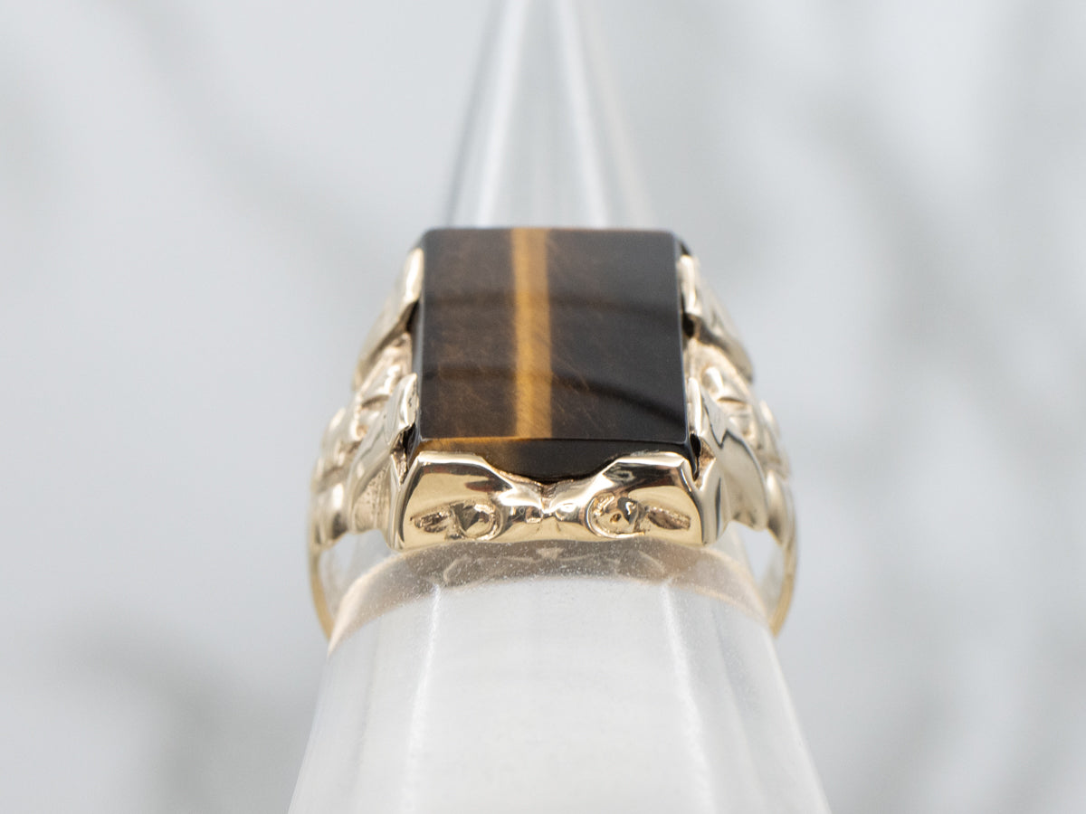 Men's Victorian Revival Tiger's Eye Statement Ring