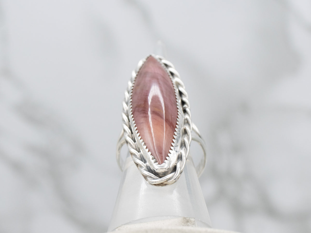 Michael R. Rogers Acclaimed Paiute Artist Sterling Silver Jasper Split Shank Ring