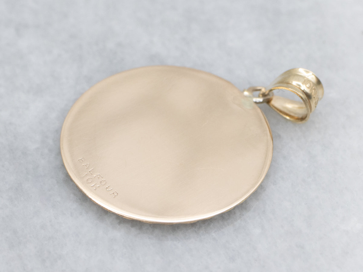 Unisex Gold U.S.A Military Emblem Pendant