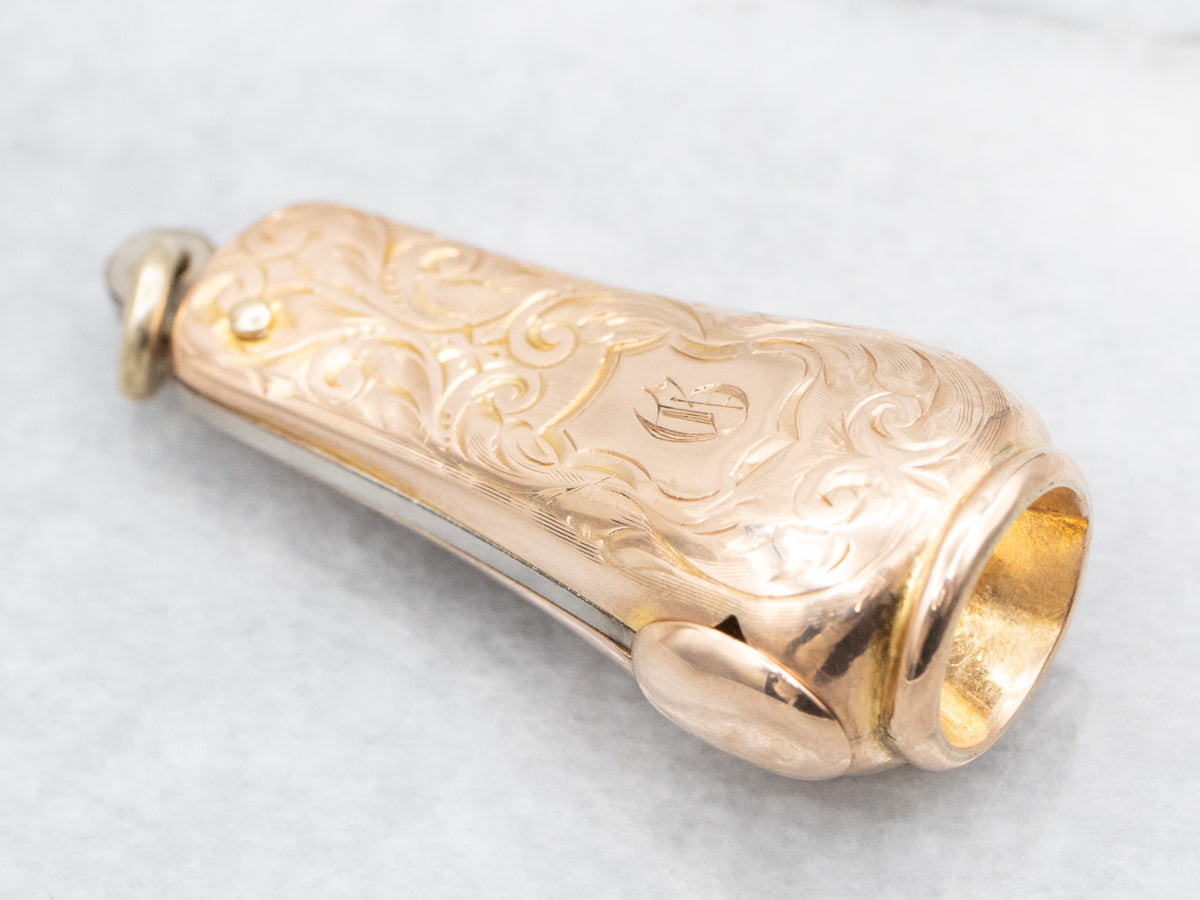 Antique Gold Cigar Cigarette Cutter Pendant