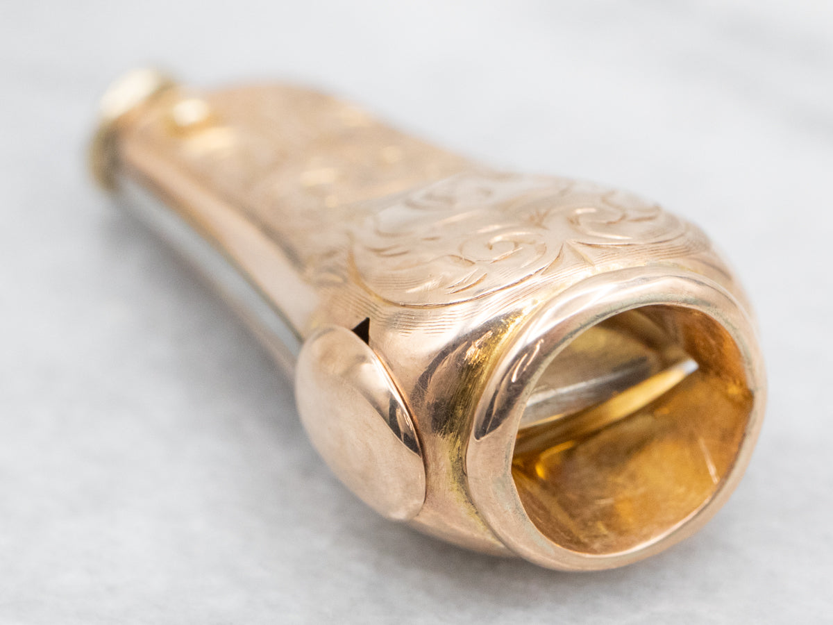 Antique Gold Cigar Cigarette Cutter Pendant