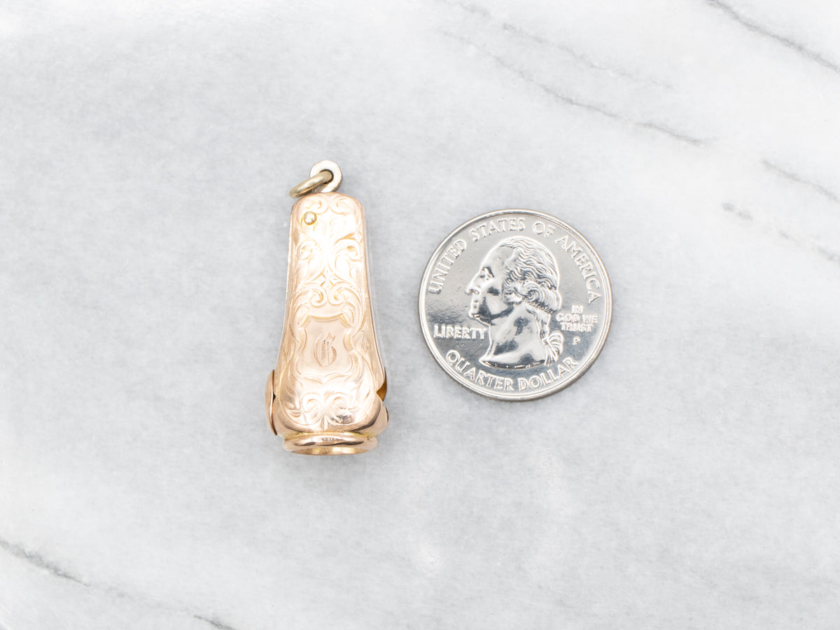 Antique Gold Cigar Cigarette Cutter Pendant