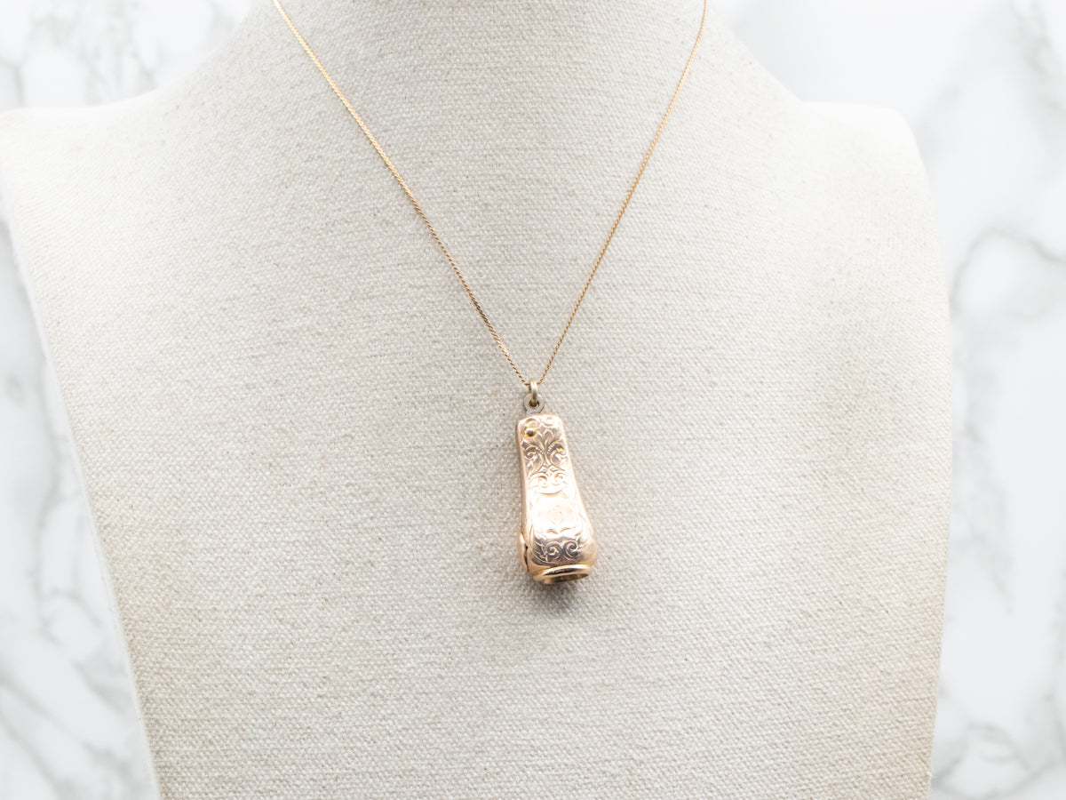 Antique Gold Cigar Cigarette Cutter Pendant