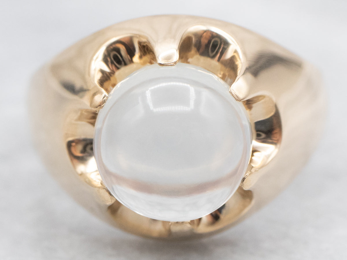 Men's Belcher Set Moonstone Statement Ring
