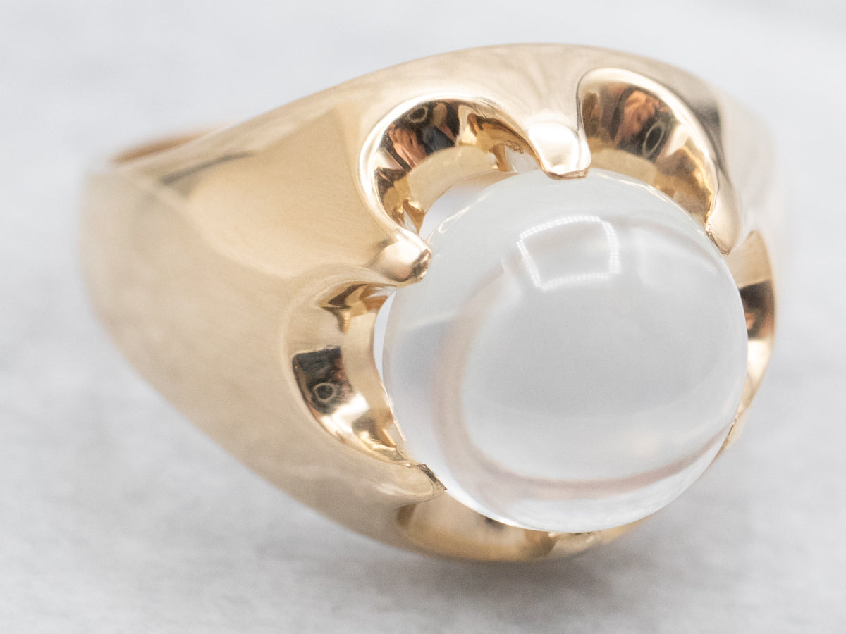 Men's Belcher Set Moonstone Statement Ring