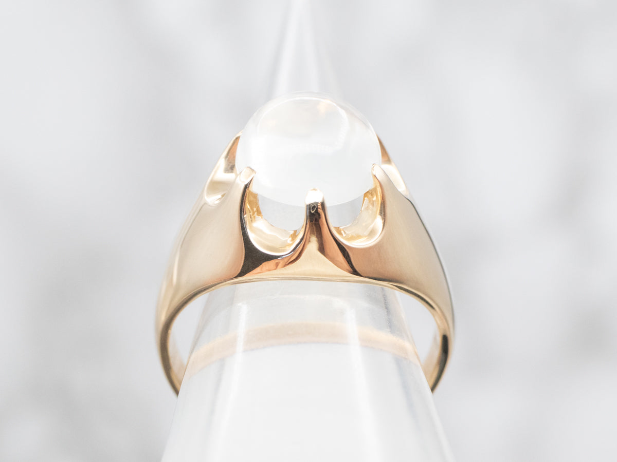 Men's Belcher Set Moonstone Statement Ring