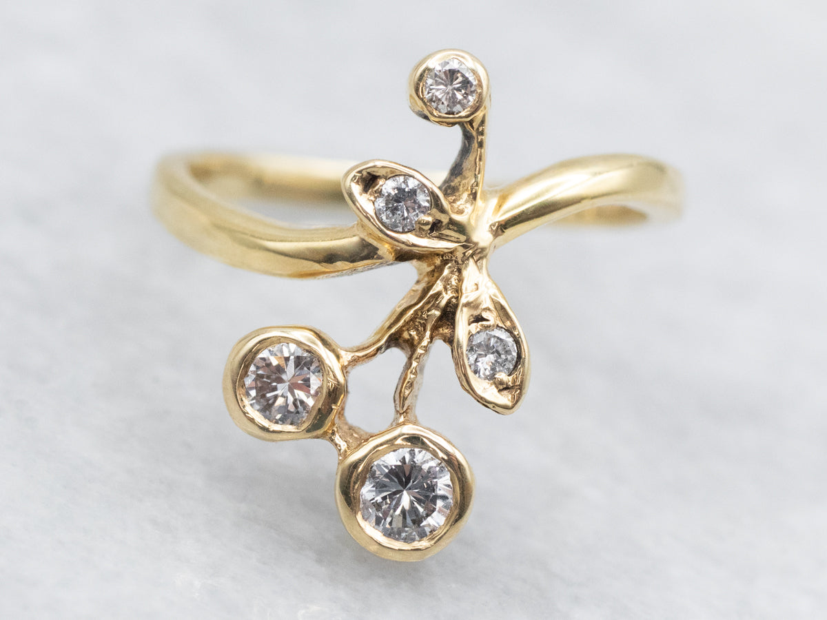 Modernist Diamond Cherry Ring