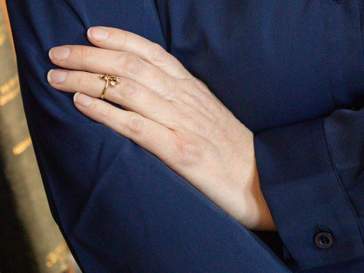 Modernist Diamond Cherry Ring