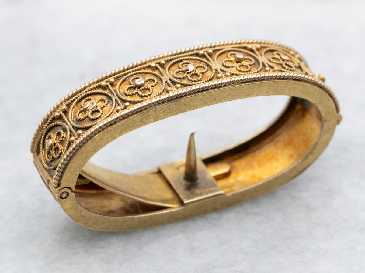 Victorian Style Floral Oval Scarf Clip