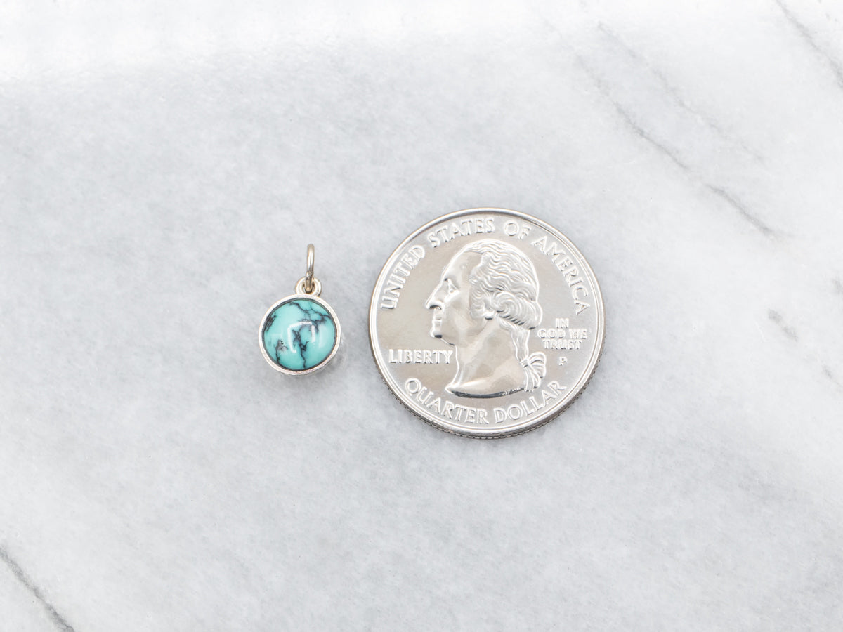 Simple Gold Bezel-Set Turquoise Pendant