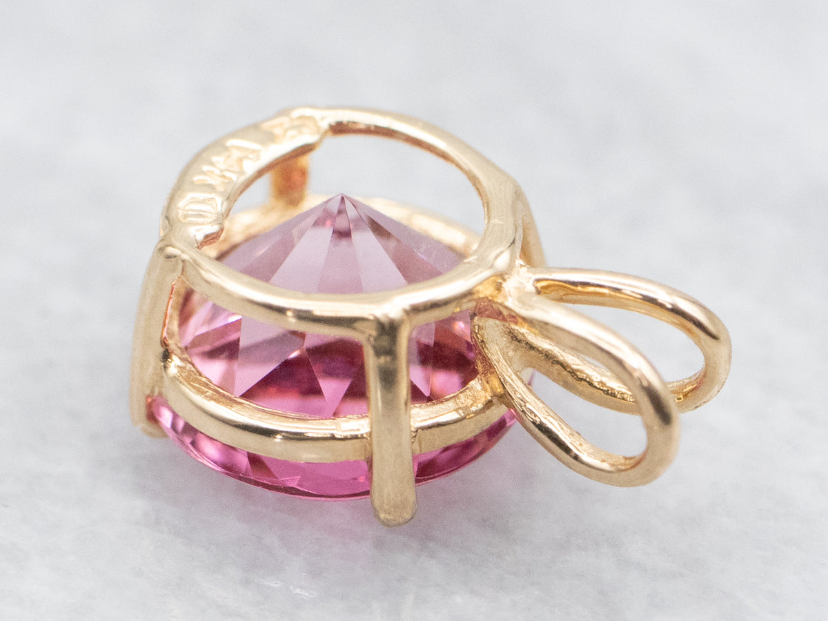 Pink Tourmaline Solitaire Pendant