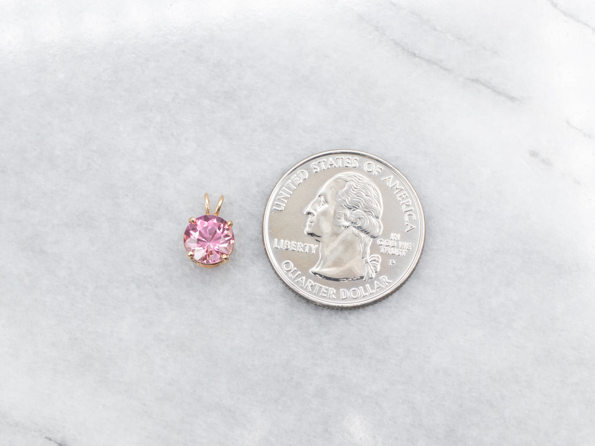 Pink Tourmaline Solitaire Pendant
