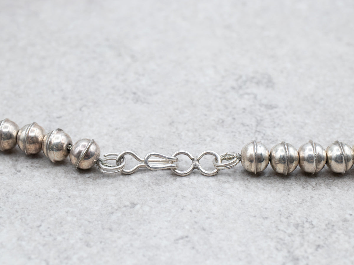 Collar de flor de calabaza de jaspe de plata de ley