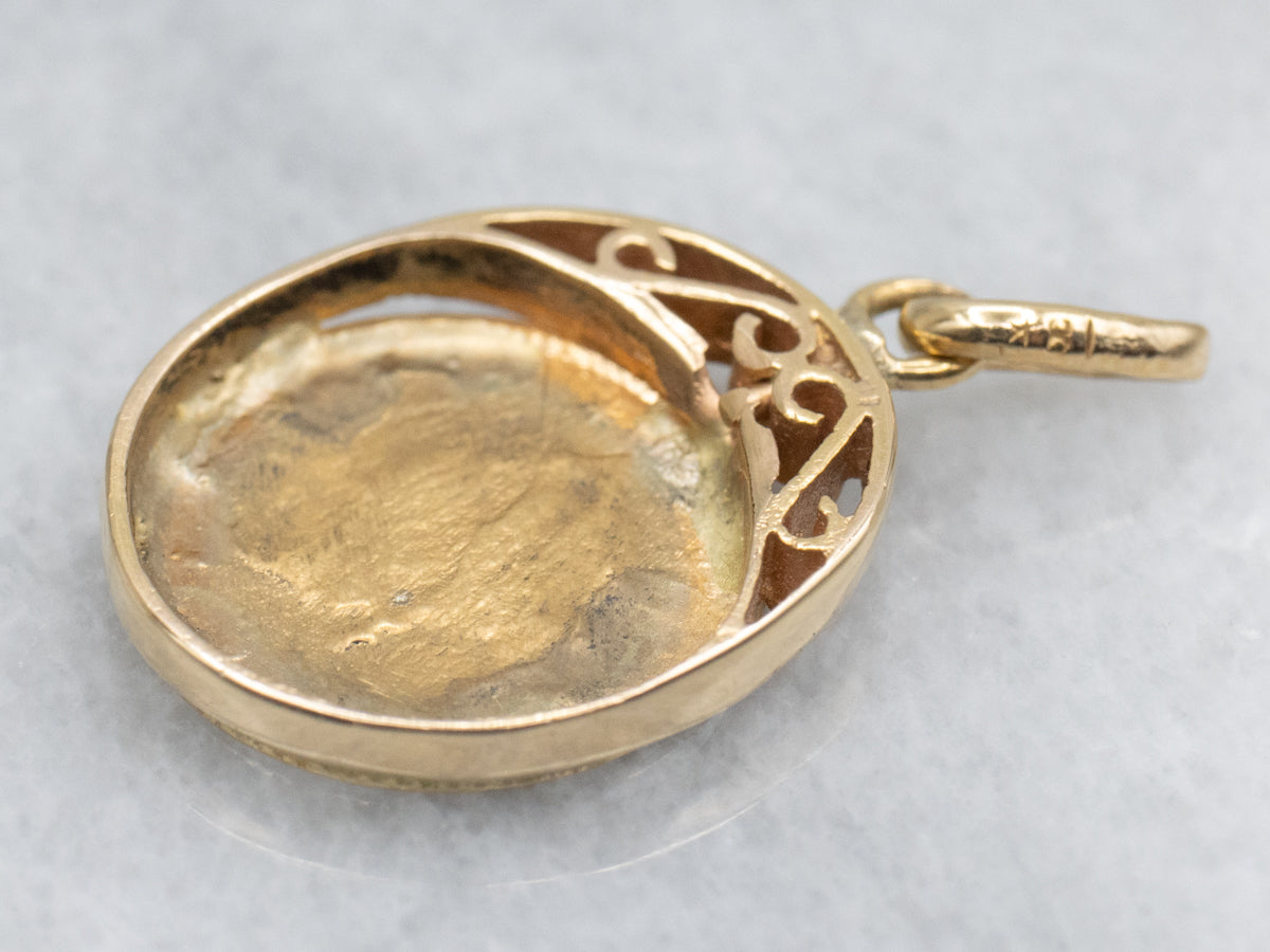 Victorian "CAH" Monogram Love Token Pendant
