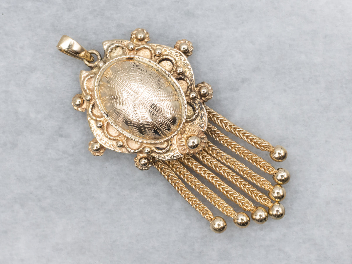 Victorian Revival Gold Tassel Pendant