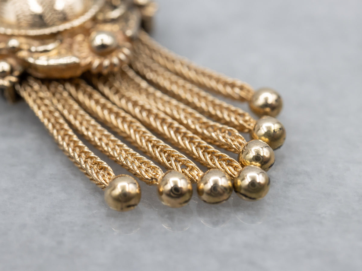 Victorian Revival Gold Tassel Pendant